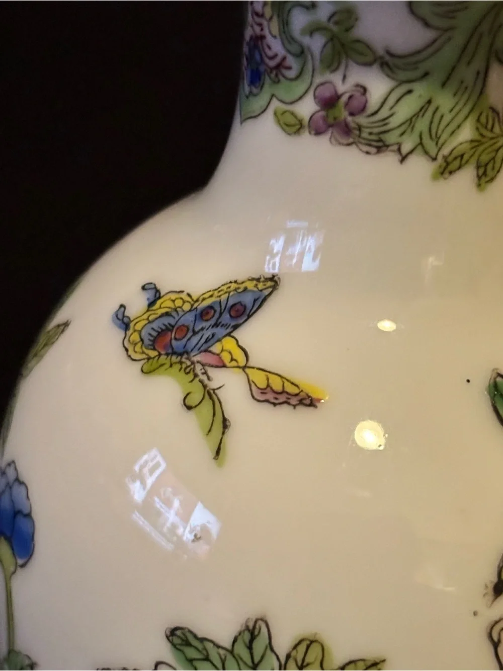 Vintage Chinese Ceramic Floral Vase